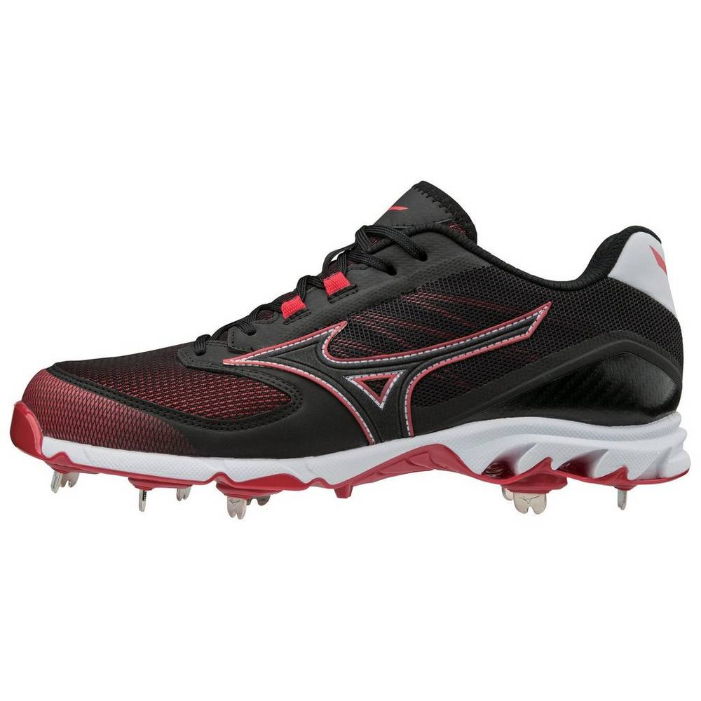 Zapatos Para Beisbol Mizuno 9-Spike Dominant 2 Bajos Metal Para Hombre Negros/Rojos 9350261-RB